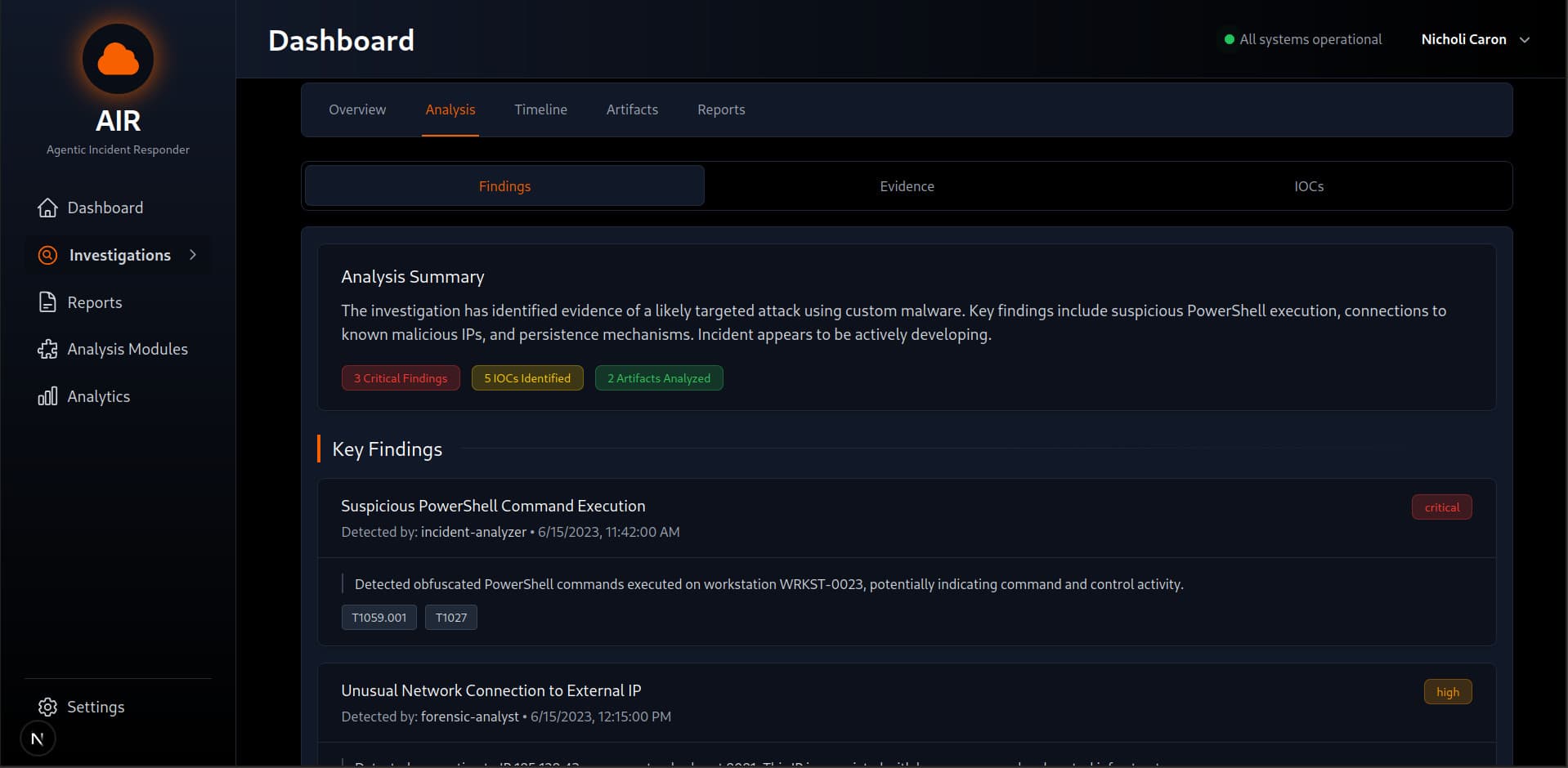 AIR Dashboard Preview